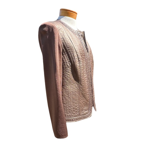 Nygard Women’s Bronze Leather & Knit Jacket Size Medium - Picture 8 of 14